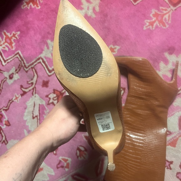 ASOS Brown Imitation Snake Skin Boots - Picture 4 of 5